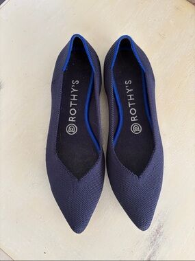 Rothy's Navy Blue The Point Ballet Flat US Women's Size 7 Shoes